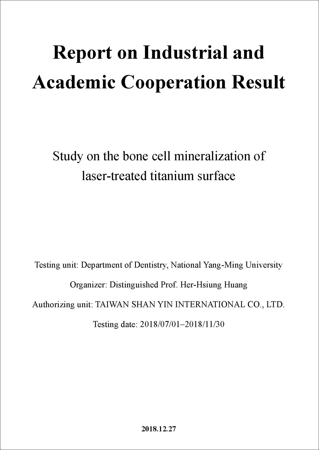 Study on the bone cell mineralization of laser-treated titanium surface
