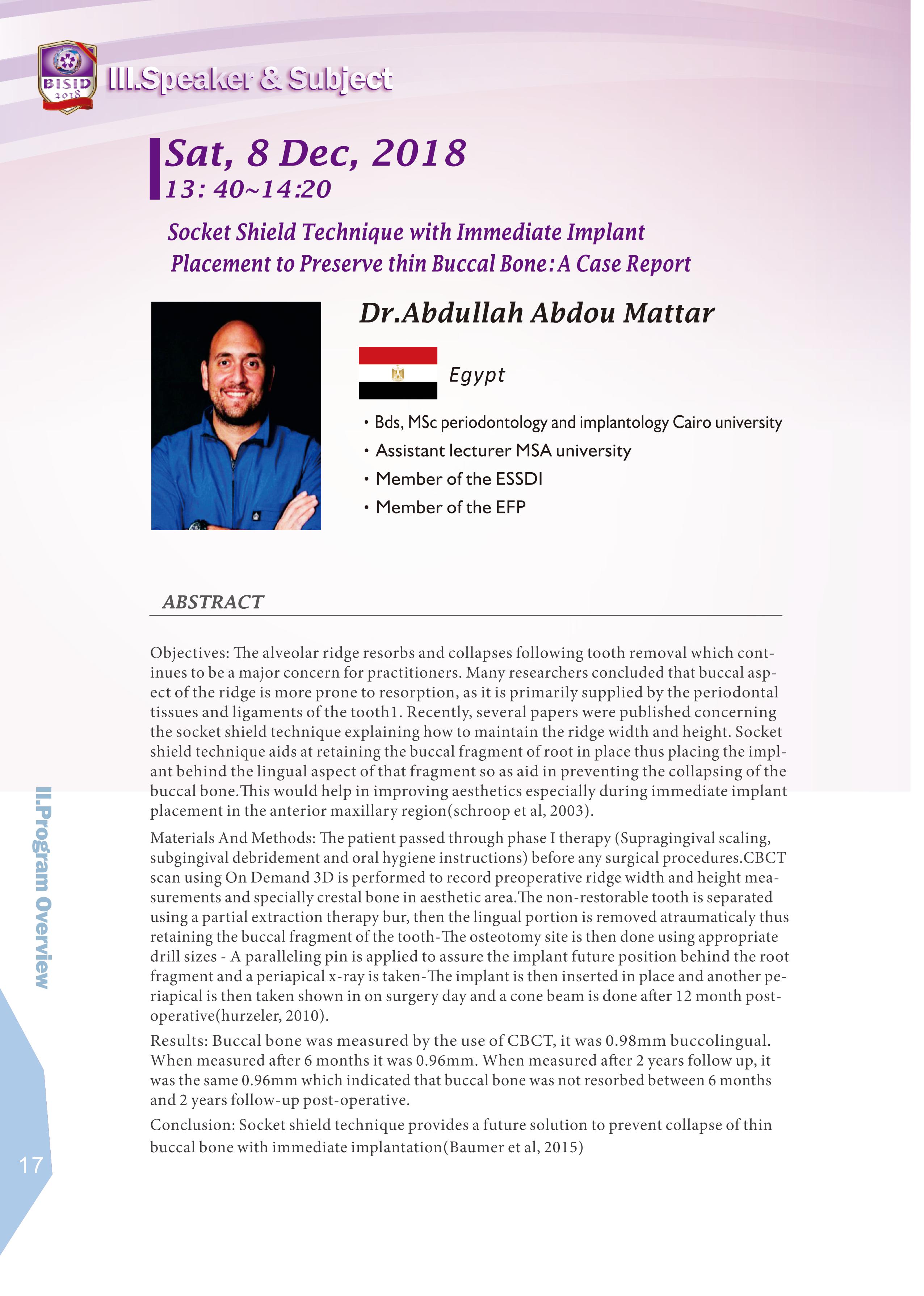 Biomate Internation Symposium of Implant Dentistry-Dr.Abdullah Abdou Mattar