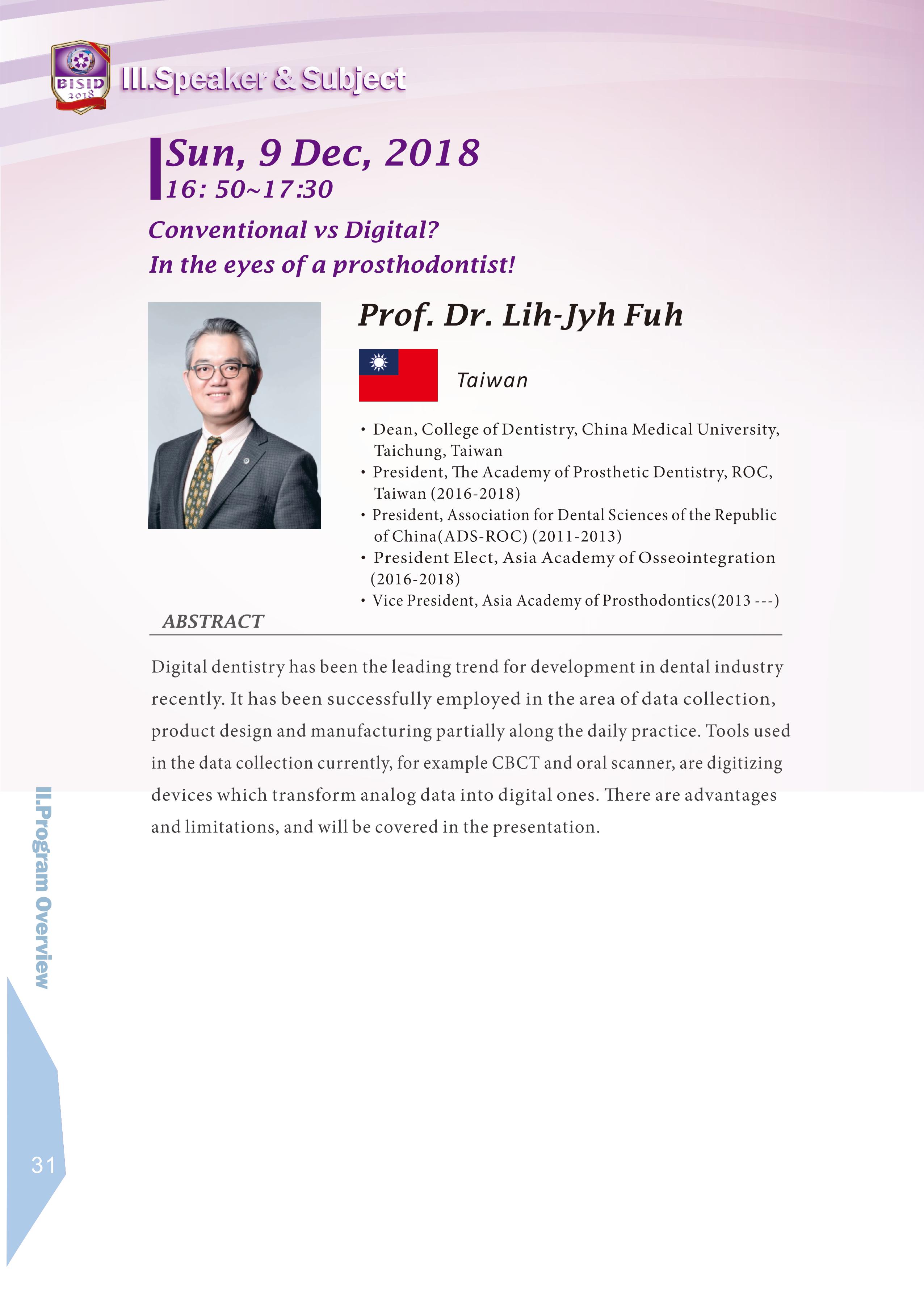 Biomate Internation Symposium of Implant Dentistry-Prof.Dr.Lih-Jyh Fuh